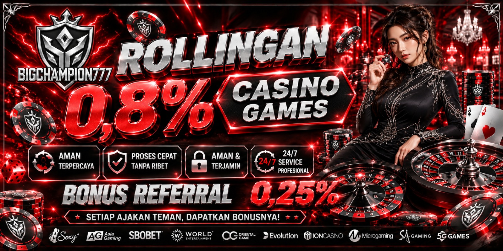 BONUS ROLLINGAN 0,8% CASINO GAMES